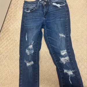 Kancan Blue Distressed Women Jeans